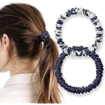 Amazon | シルク ヘアゴム 2個セット 100%天然シルク 6A級 摩擦軽減